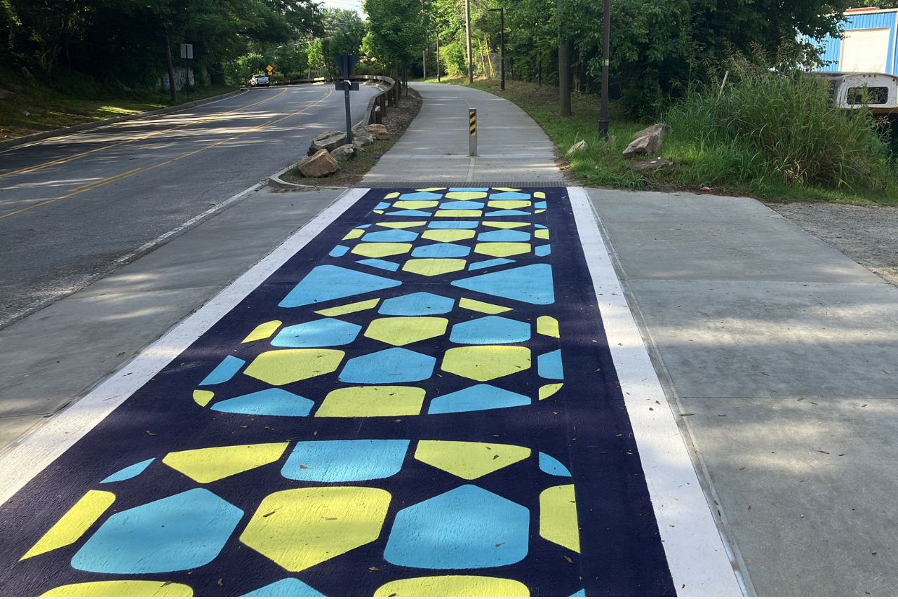 Newly completed crosswalk. (Photo Credit: ABI Staff)