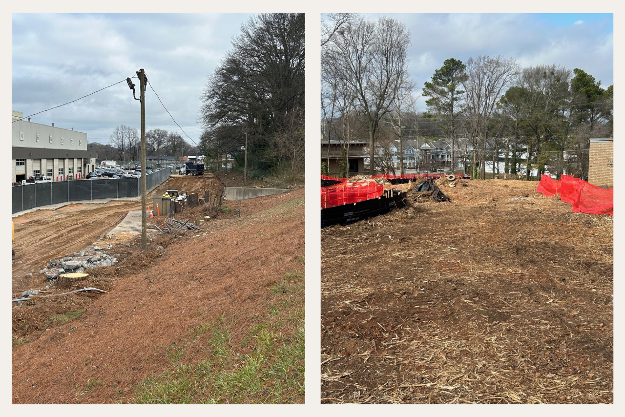 Pictured from left to right: Construction started including clearing work. Construction started including clearing work. (Photo Credit: ABI Staff)