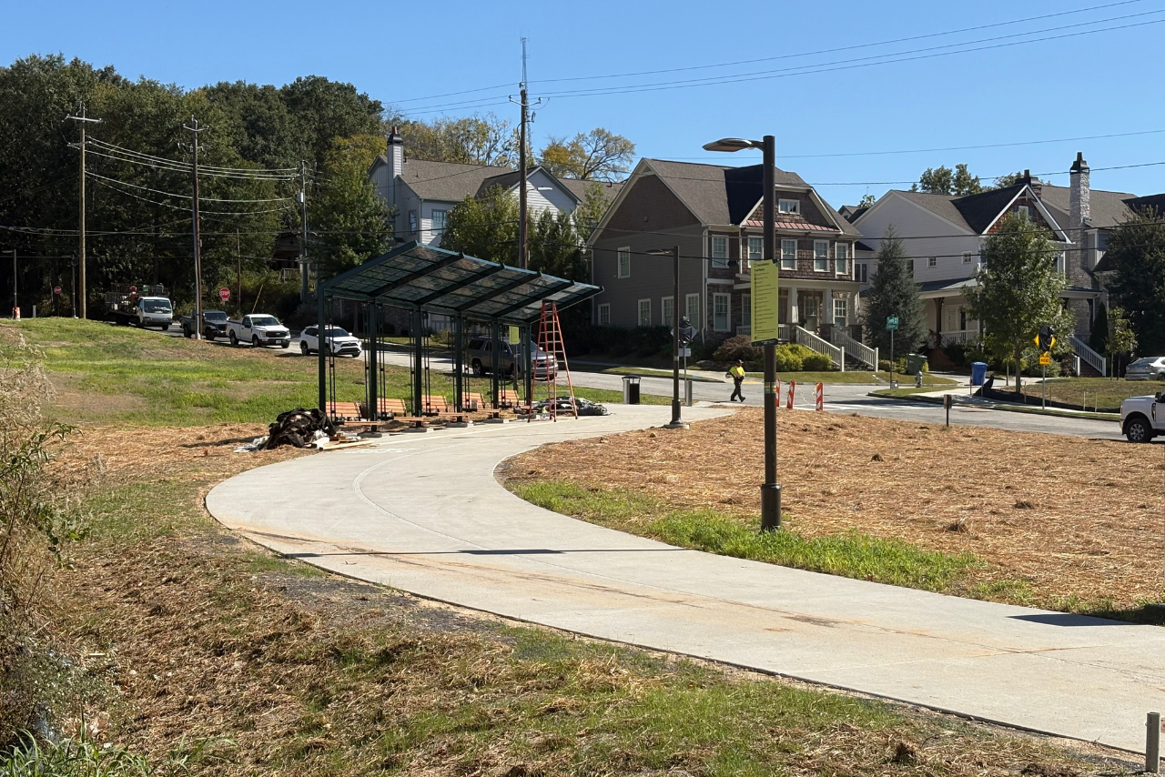 New swinging benches on the trail between Fairmont Ave NW and English St NW. (Photo Credit: ABI Staff)
