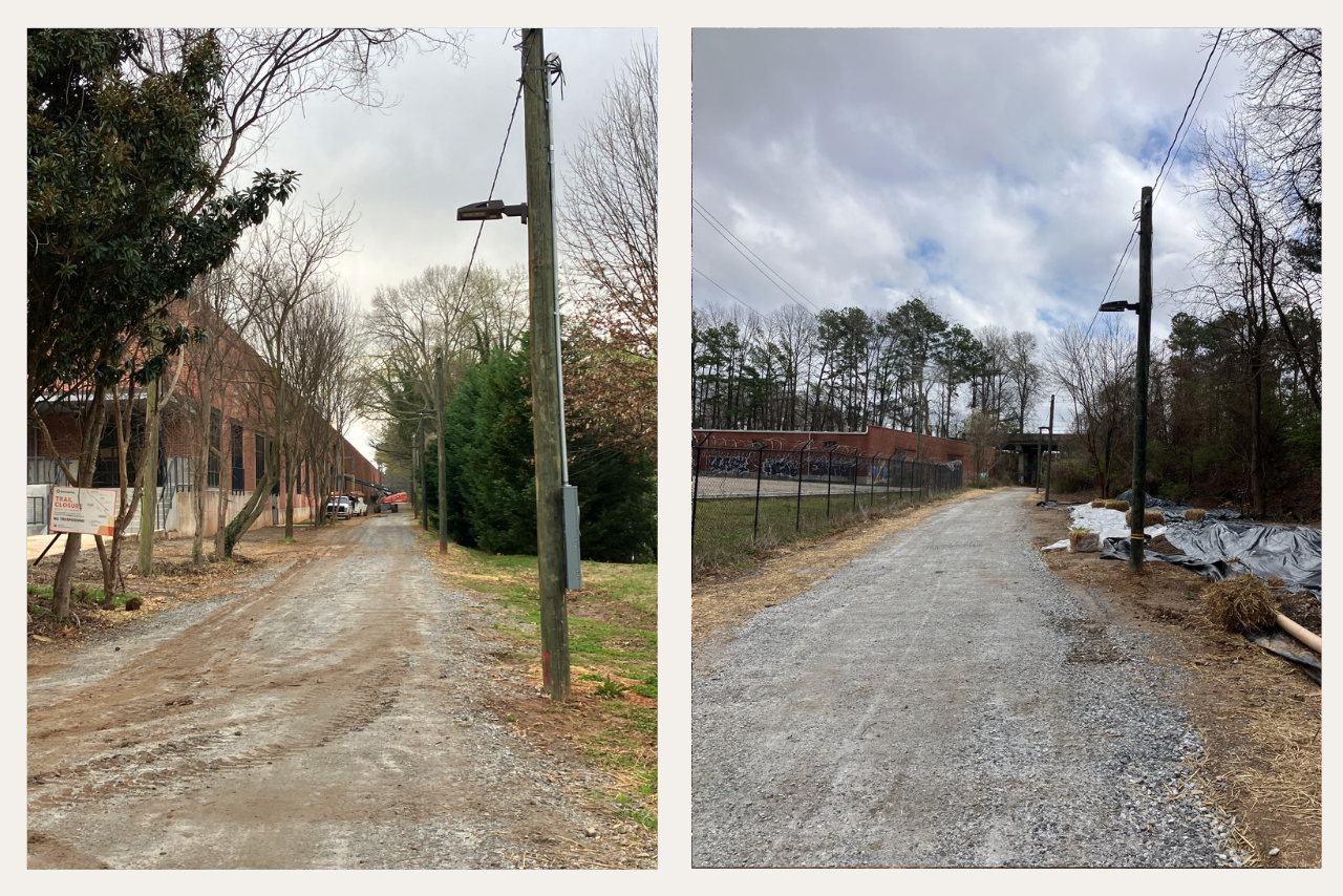 The lights and cameras will be reused on the final permanent trail. (Photo Credit: ABI Staff)