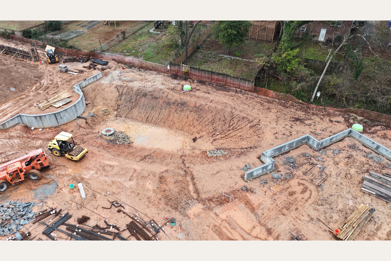 Arial view of construction in progress. (Photo Credit: ABI Staff)