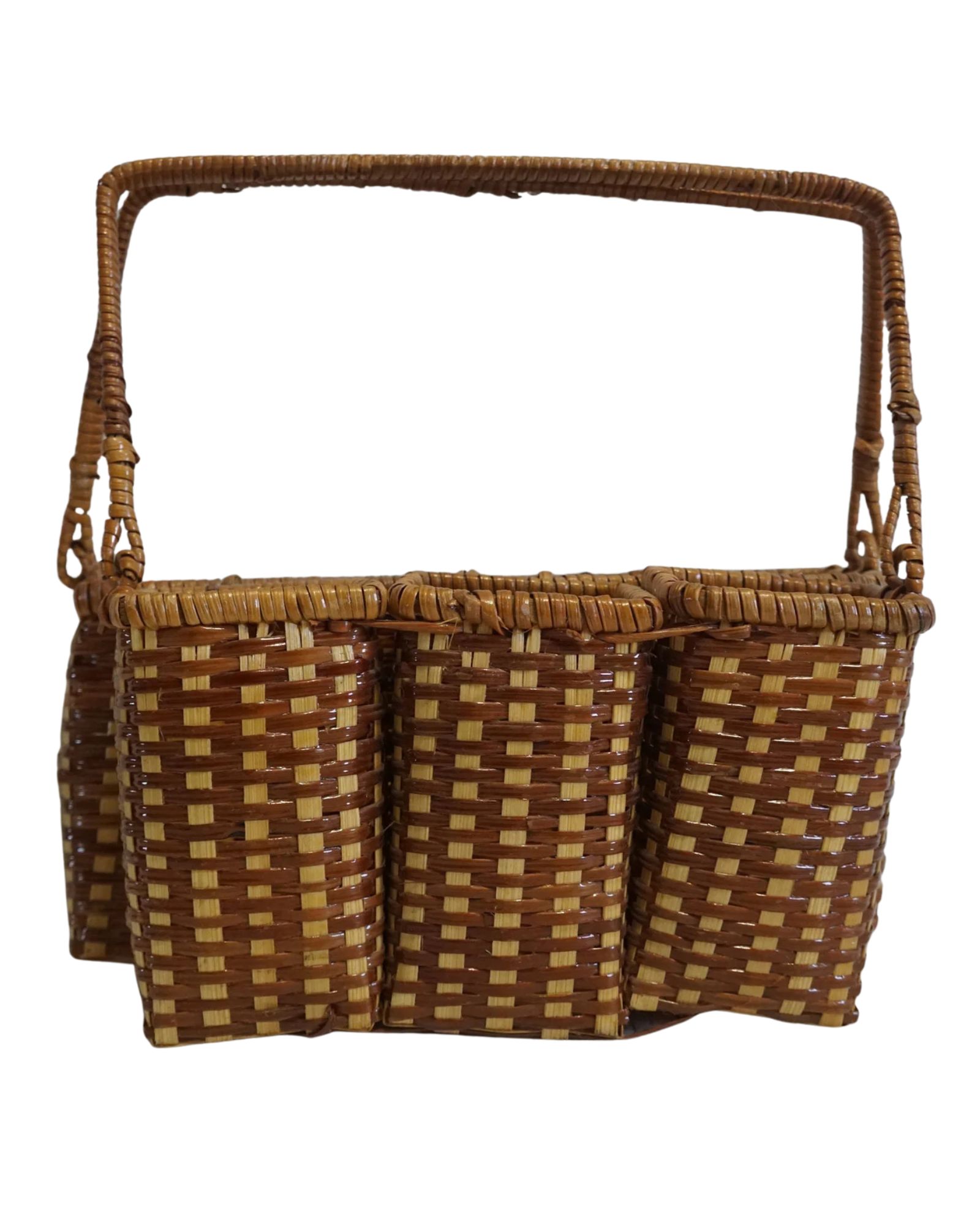 Vintage Wicker Utensil and Napkin Caddy