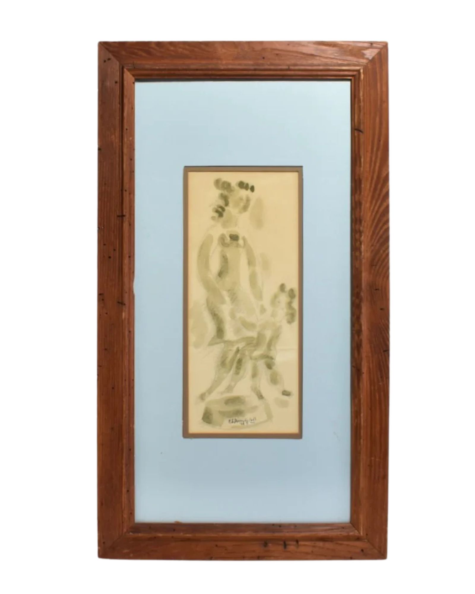 Mother and Child Lithograph, Framed