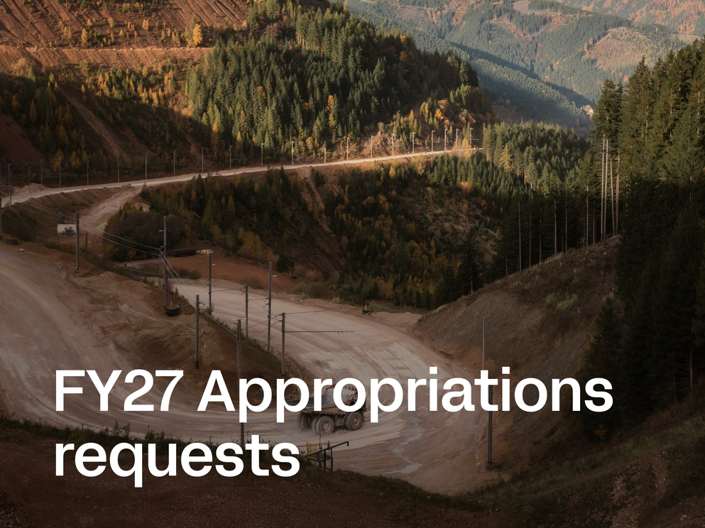 FY27 Appropriations requests
