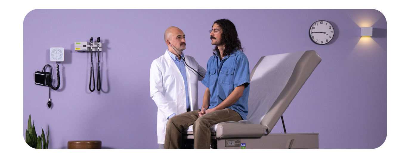 Internal medicine physician examining a patient