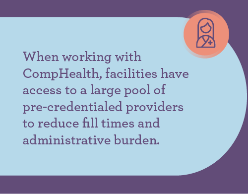 graphic explaining that facilities can help reduce fill time and administrative burden