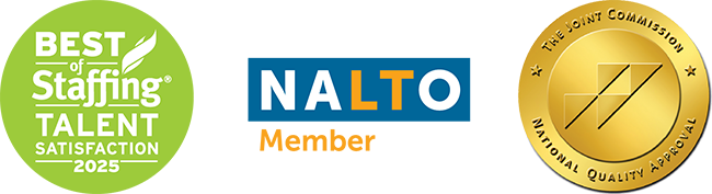 best of staffing, NALTO, and joint commission logos