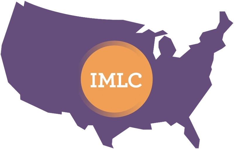 graphic map of US with IMLC badge