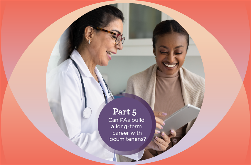 graphic with a icture of a PA with patient