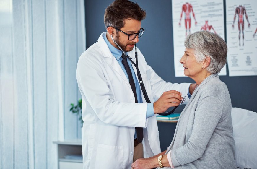 picture of doctor treating a patient