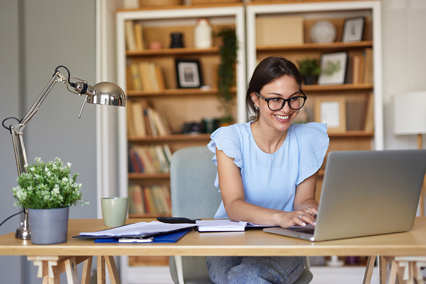 doctor in home office