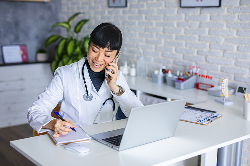 physician on the phone