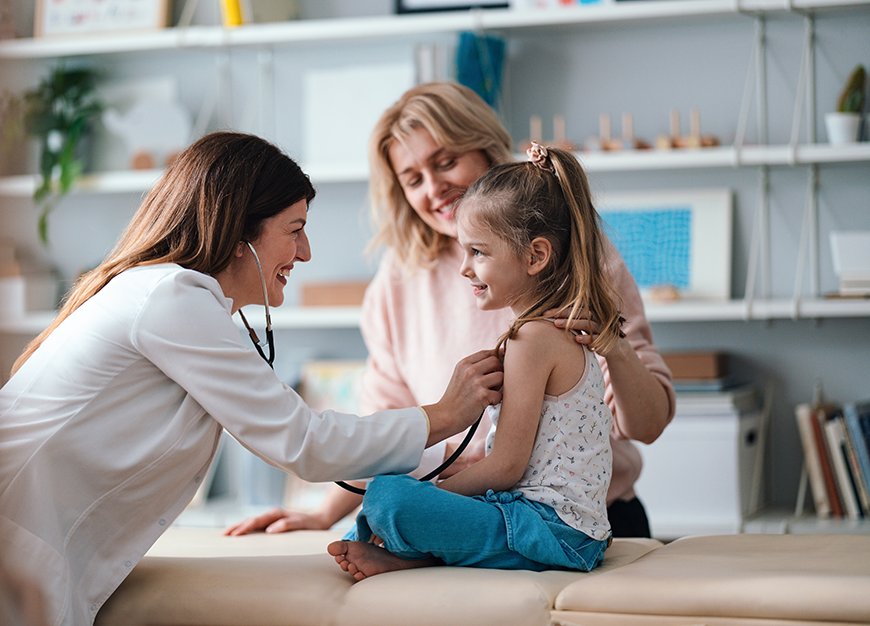 NP treating pediatric patient
