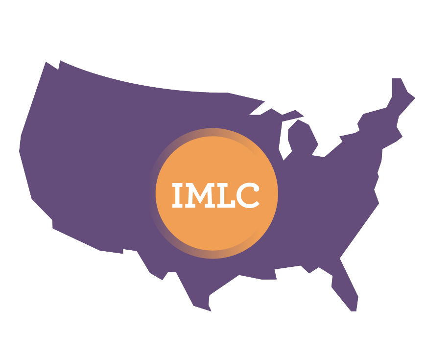 graphic map of US with IMLC badge