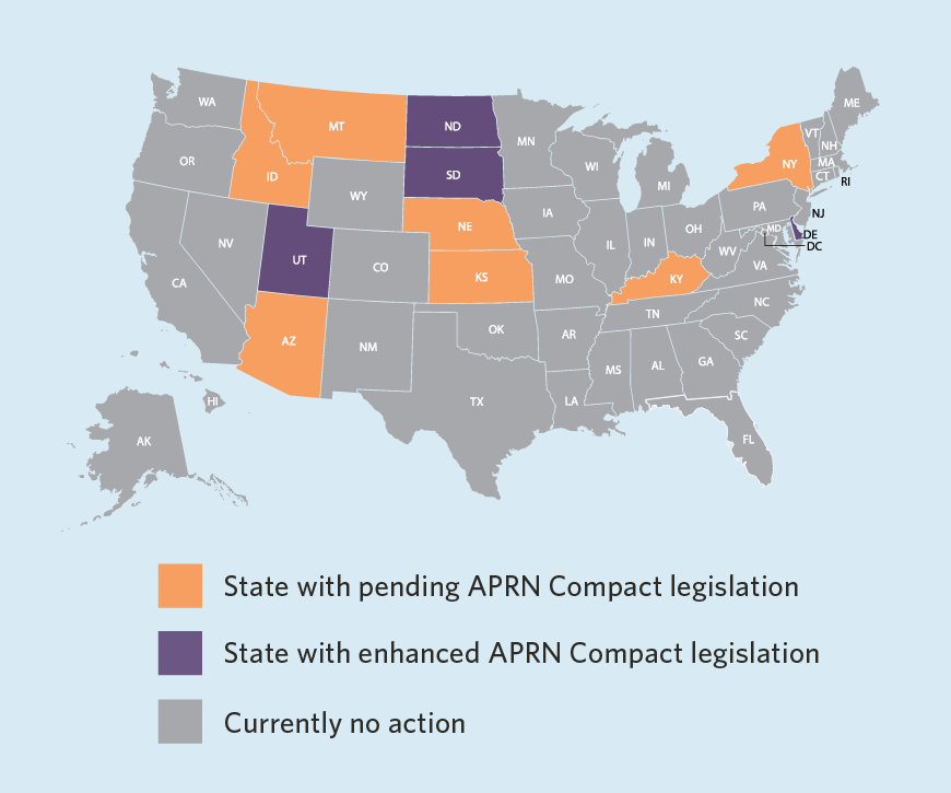 map of APRN compact member states as of April 2026