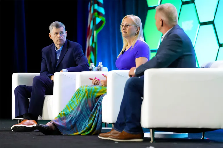 On stage at NRF PROTECT