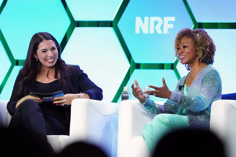 Caroline Reppert and Kemba Walden on stage at NRF PROTECT