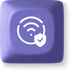 High-speed Wi-Fi signal icon on purple background representing reliable home internet coverage.