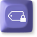Price lock guarantee icon on purple background highlighting affordable internet pricing.