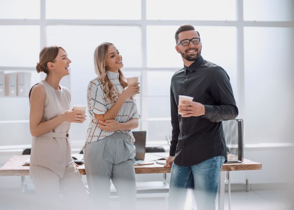 Business team discussing in office - accounting collaboration