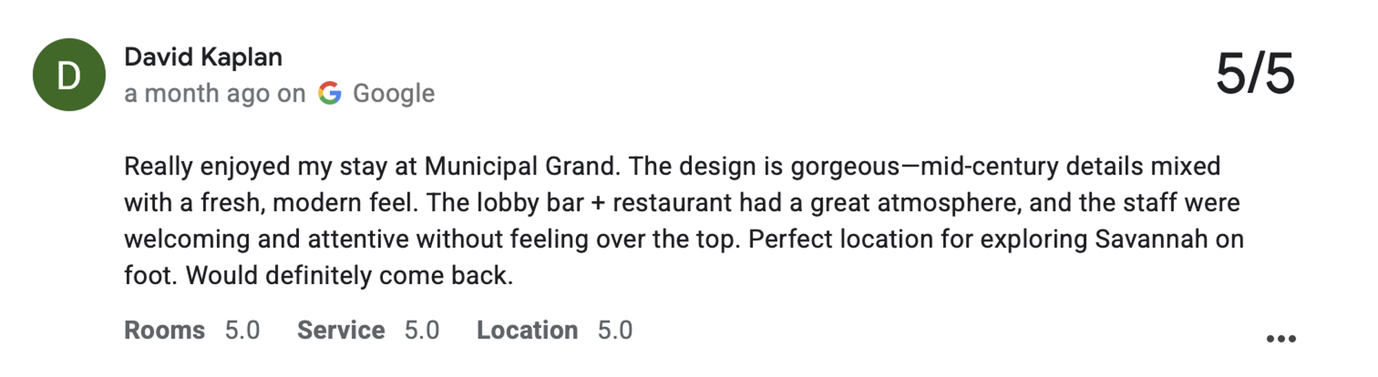Municipal Grand Hotel, Savannah, GA. Municipal Grand Hotel Savannah Location Review