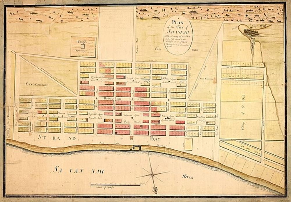 Municipal Grand Hotel, Savannah, GA. A plan showing savannah in 1796