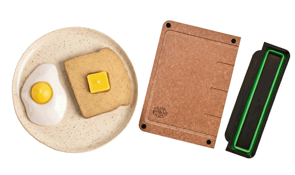 candle and cutting board