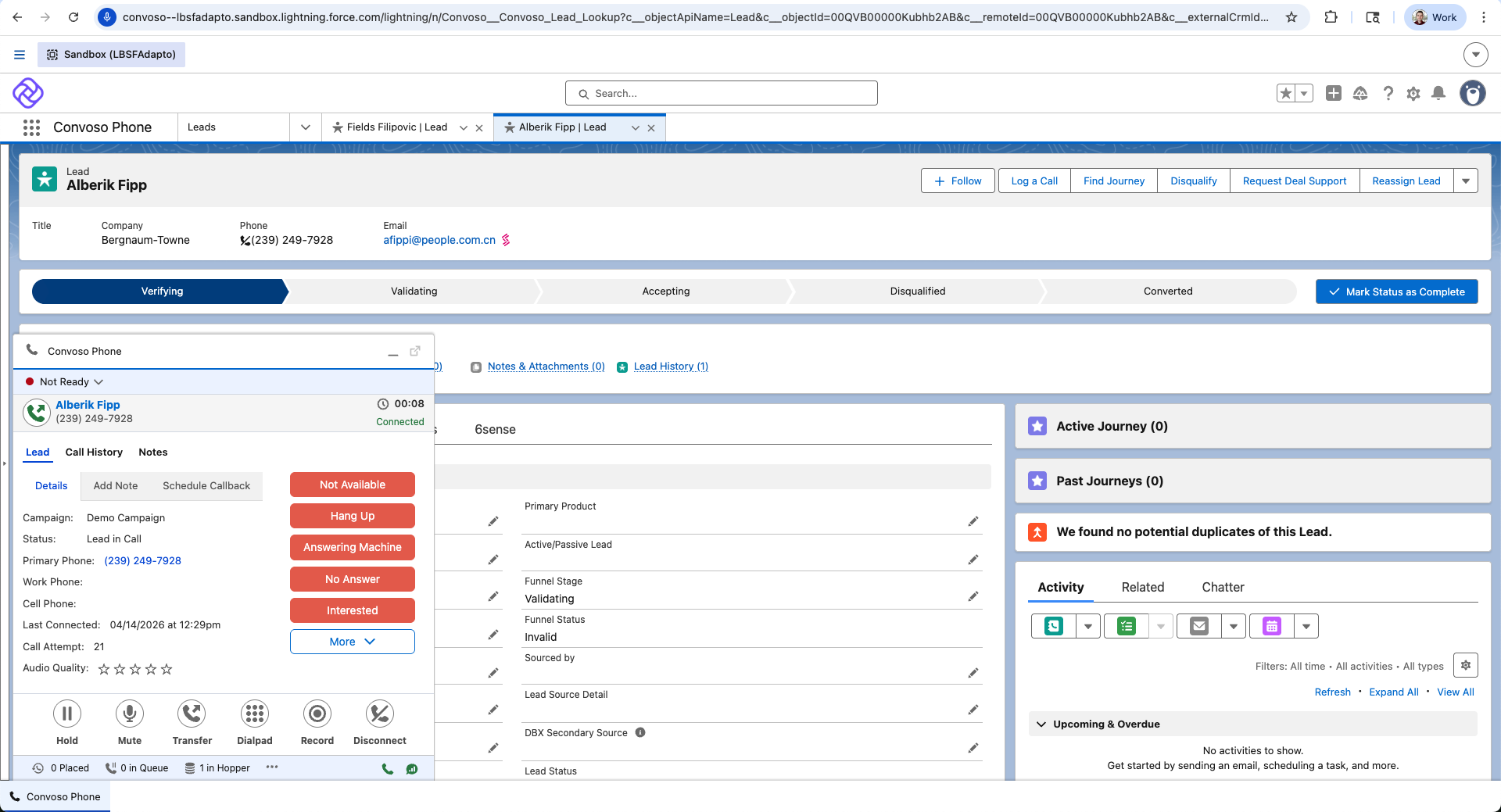 Convoso for Salesforce integration