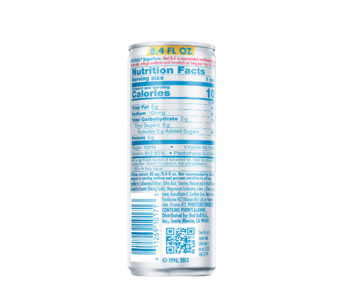 Red Bull Energy Drink Sugar Free 8.4 FL Oz Aluminum Cans (24 Pack)