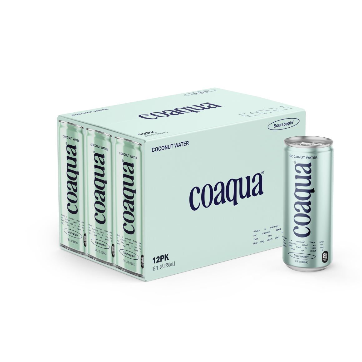Coaqua Still Coconut Water, Soursoppin', 12 oz, Can, Pack of 12