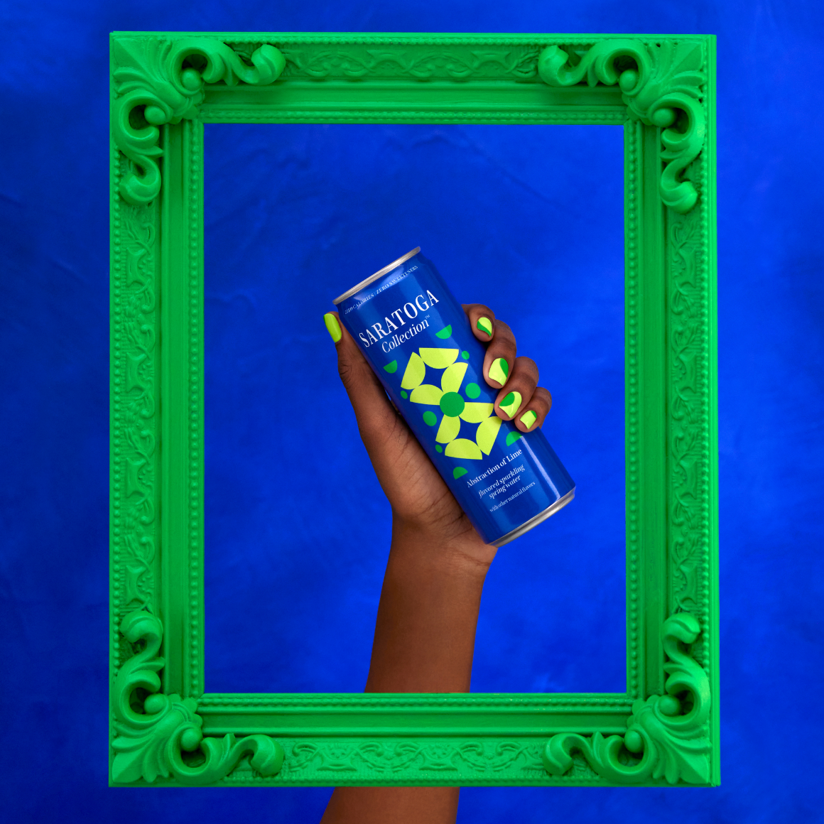 Saratoga Collection™ Abstraction of Lime Flavored Sparkling Spring Water, 4-6 Packs of 12 fl oz Cans