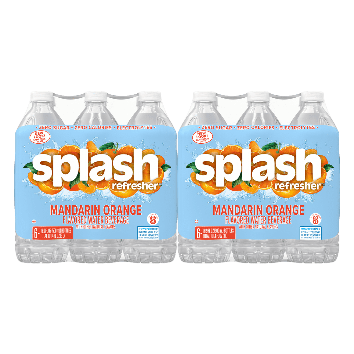 Splash Refresher™, Flavored Water Beverage, Mandarin Orange Flavor, 16.9 FL OZ Plastic Bottles (24 Count)