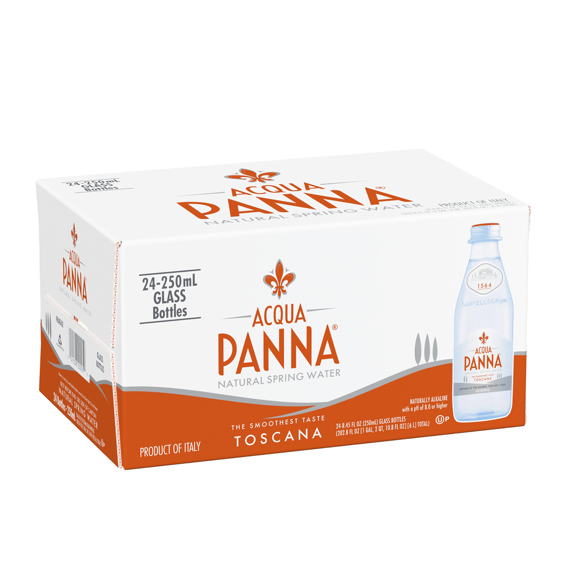 Acqua Panna® Natural Spring Water - Glass, 250 ml (8.4 oz.) - Bottle - Case of 24