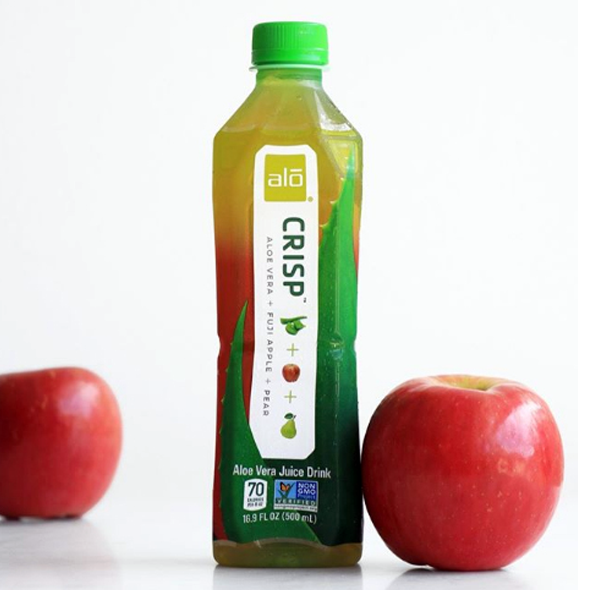 ALO® Crisp Aloe Vera Infused Beverage – Fuji Apple & Pear Flavor - 16.9 oz Bottles (12- Pack)