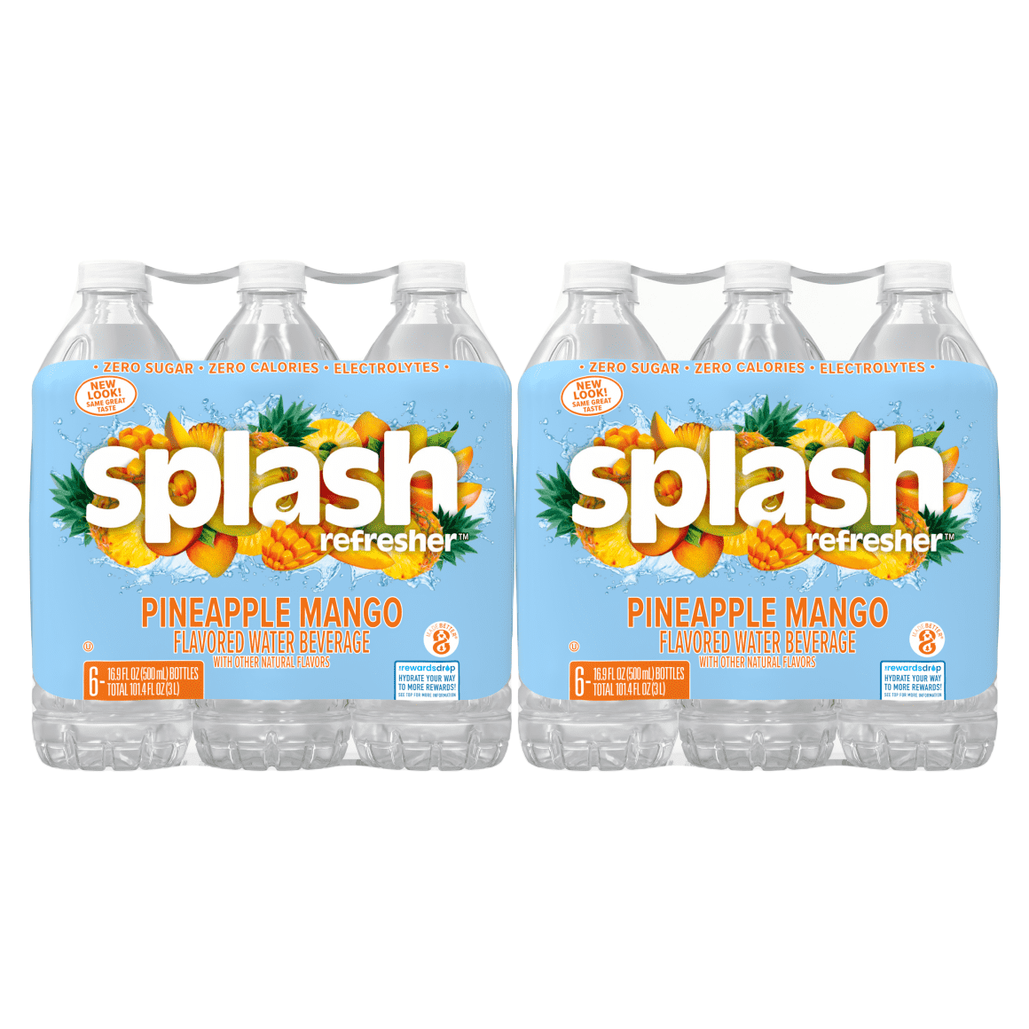 Splash Refresher™, Flavored Water Beverage, Pineapple Mango Flavor, 16.9 FL OZ Plastic Bottles (24 Count)