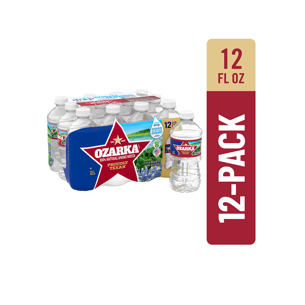 Ozarka® Spring Water 12 oz. - Bottle - Case of 12