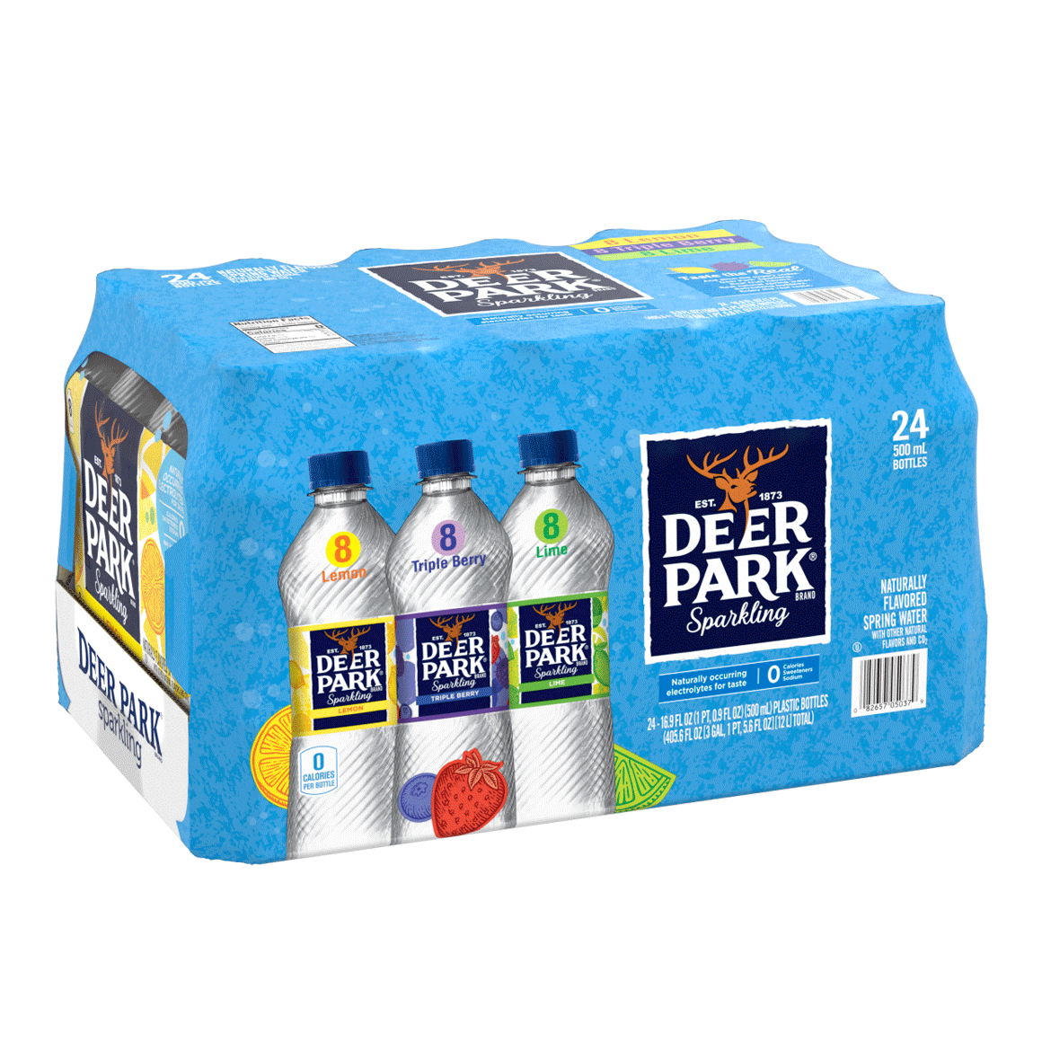 Deer Park Rainbow Flavored Sparkling Water Variety Pack, 16.9 oz. Bottles (Pack of 24)