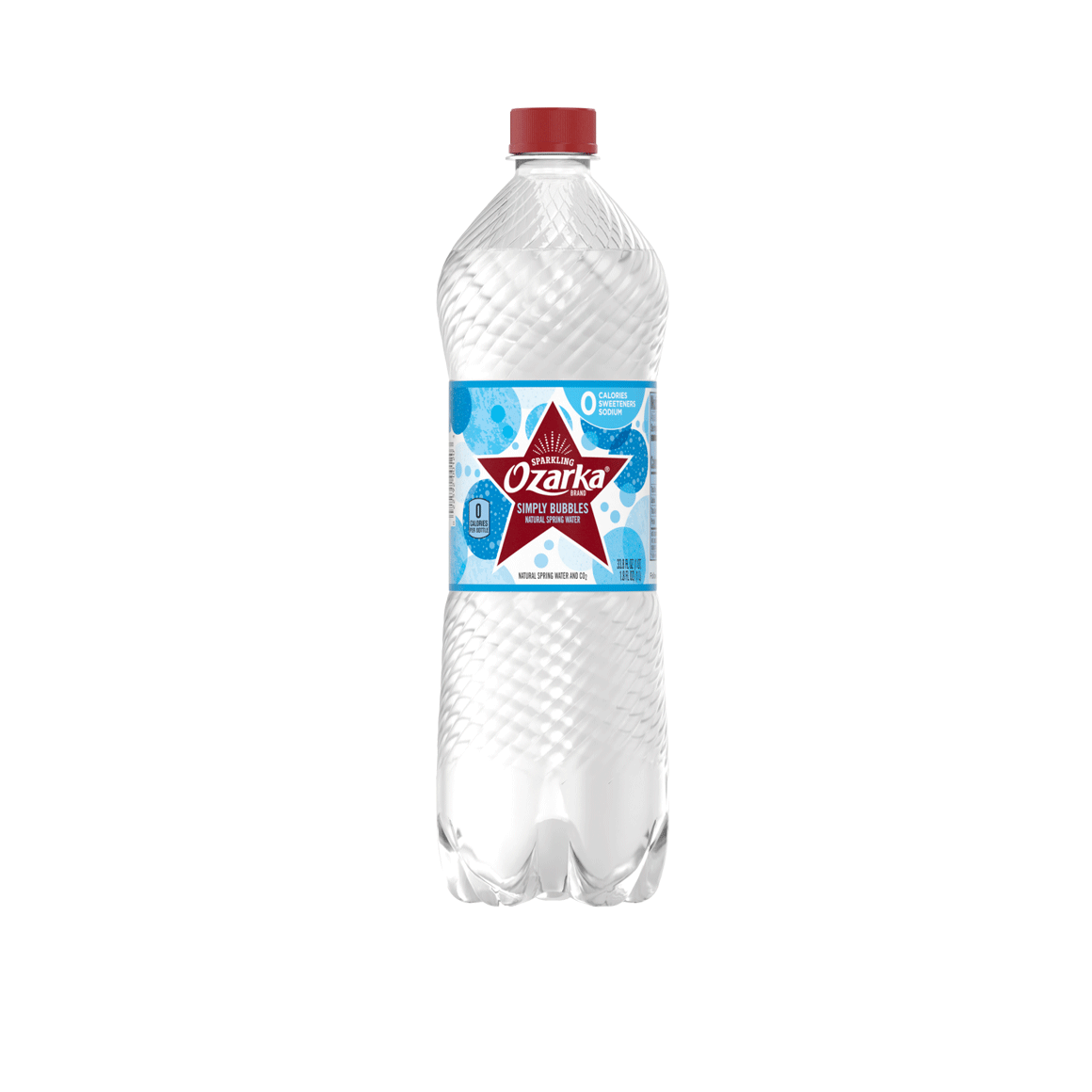 Ozarka® Sparkling Spring Water, Simply Bubbles, 1 Liter Bottles (Pack of 12)