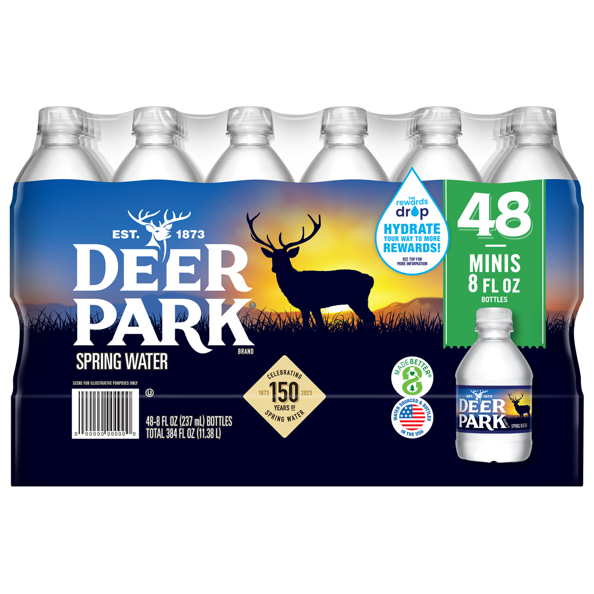 Deer Park® Spring Water .5 Pint (8 oz.) - Bottle - Case of 48
