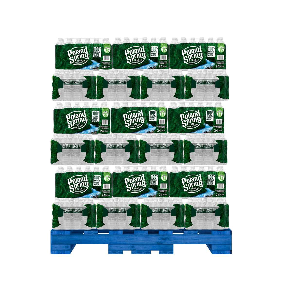 Poland Spring® 100% Natural Spring Water, 16.9 oz. Packs of 24, Pallet of 78 Cases