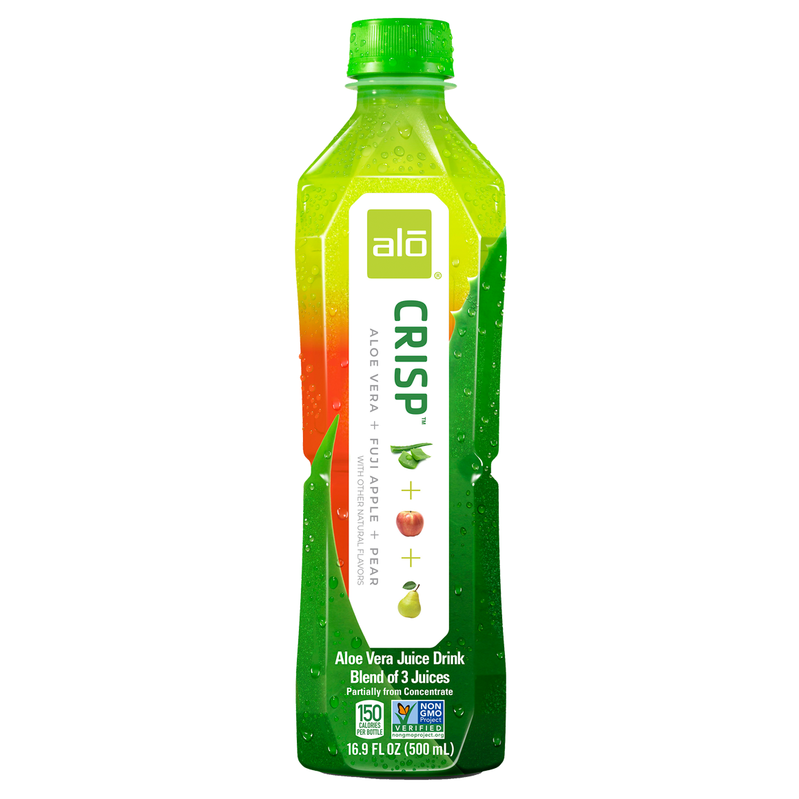 ALO® Crisp Aloe Vera Infused Beverage – Fuji Apple & Pear Flavor - 16.9 oz Bottles (12- Pack)