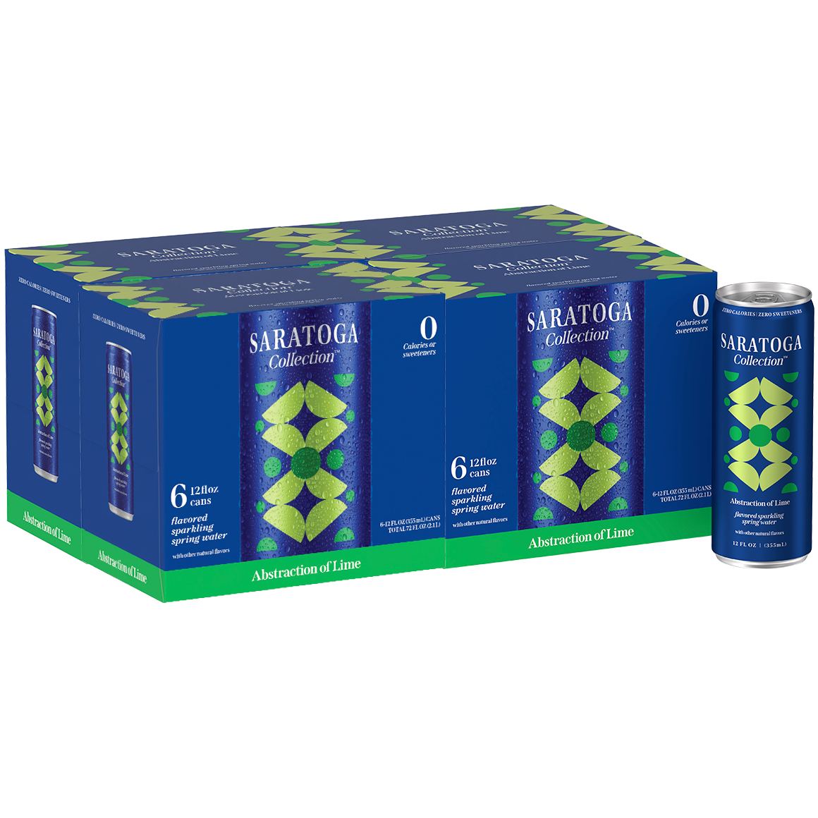 Saratoga Collection™ Abstraction of Lime Flavored Sparkling Spring Water, 4-6 Packs of 12 fl oz Cans