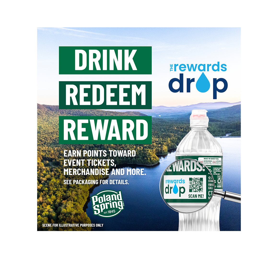 Poland Spring® 100% Natural Spring Water, .5 Liter (16.9 oz.) - Bottle - Case of 24