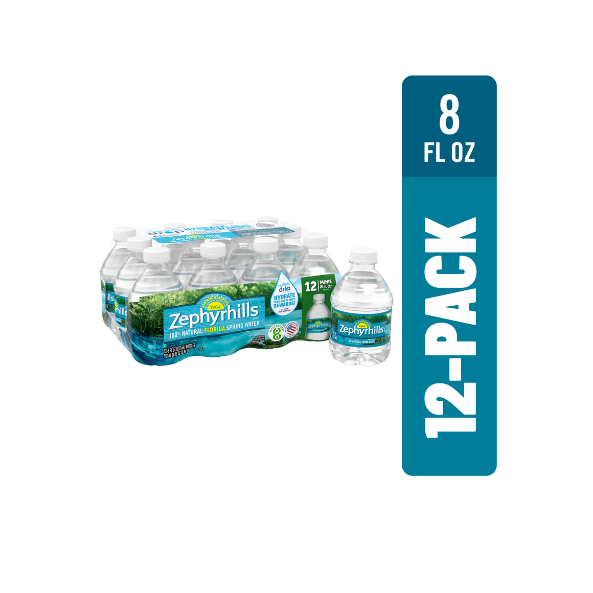 Zephyrhills® Florida Spring Water .5 Pint (8 oz.) - Bottle - Case of 12