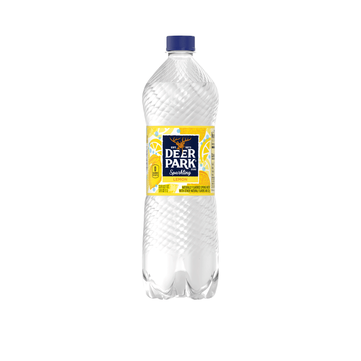 Deer Park Sparkling Spring Water, Lively Lemon, 1 Liter Bottles (Pack of 12)