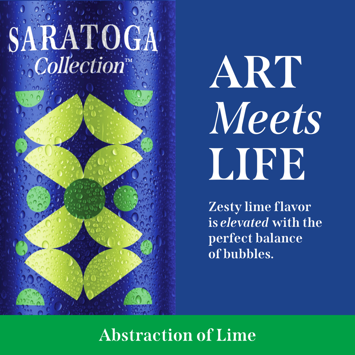 Saratoga Collection™ Abstraction of Lime Flavored Sparkling Spring Water, 4-6 Packs of 12 fl oz Cans