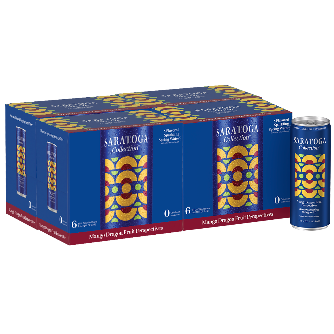 Saratoga Collection™ Mango Dragonfruit Perspectives Flavored Sparkling Spring Water, 4x6 Packs of 12 fl oz Cans
