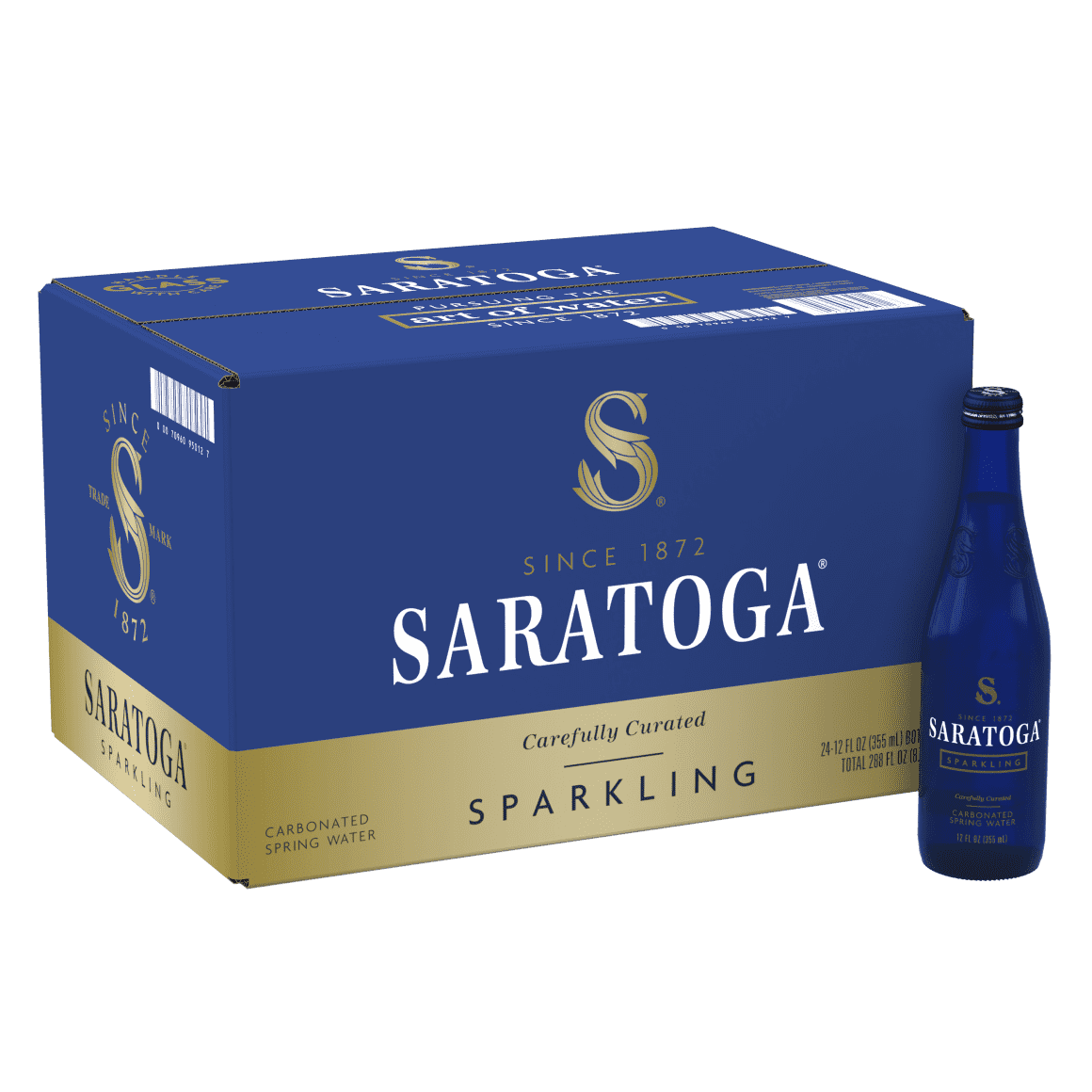 Saratoga® Sparkling Spring Water 12 Fl Oz Glass Bottle (24 Pack)
