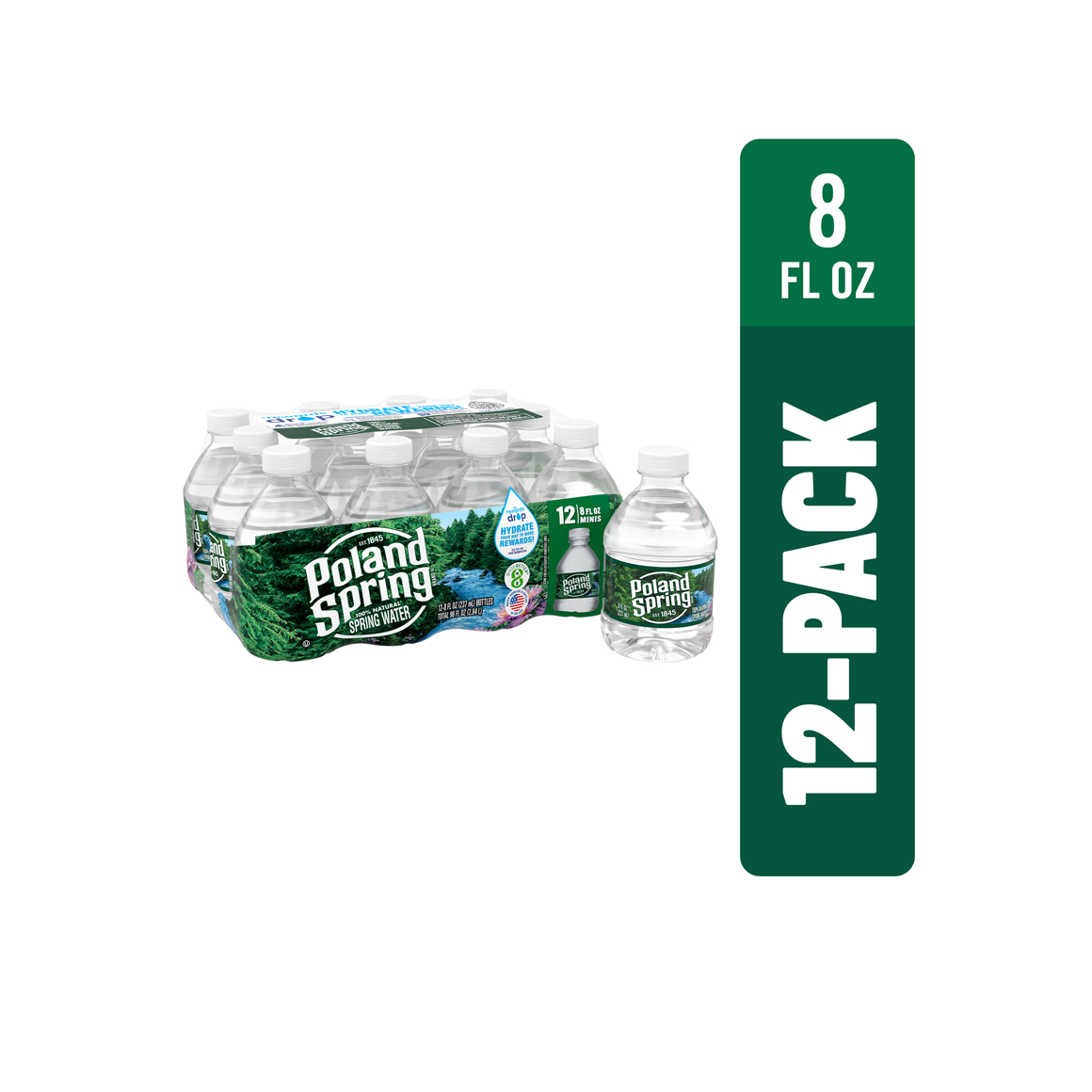 Poland Spring® Brand Spring Water .5 Pint (8 oz.) - Bottle - Case of 12