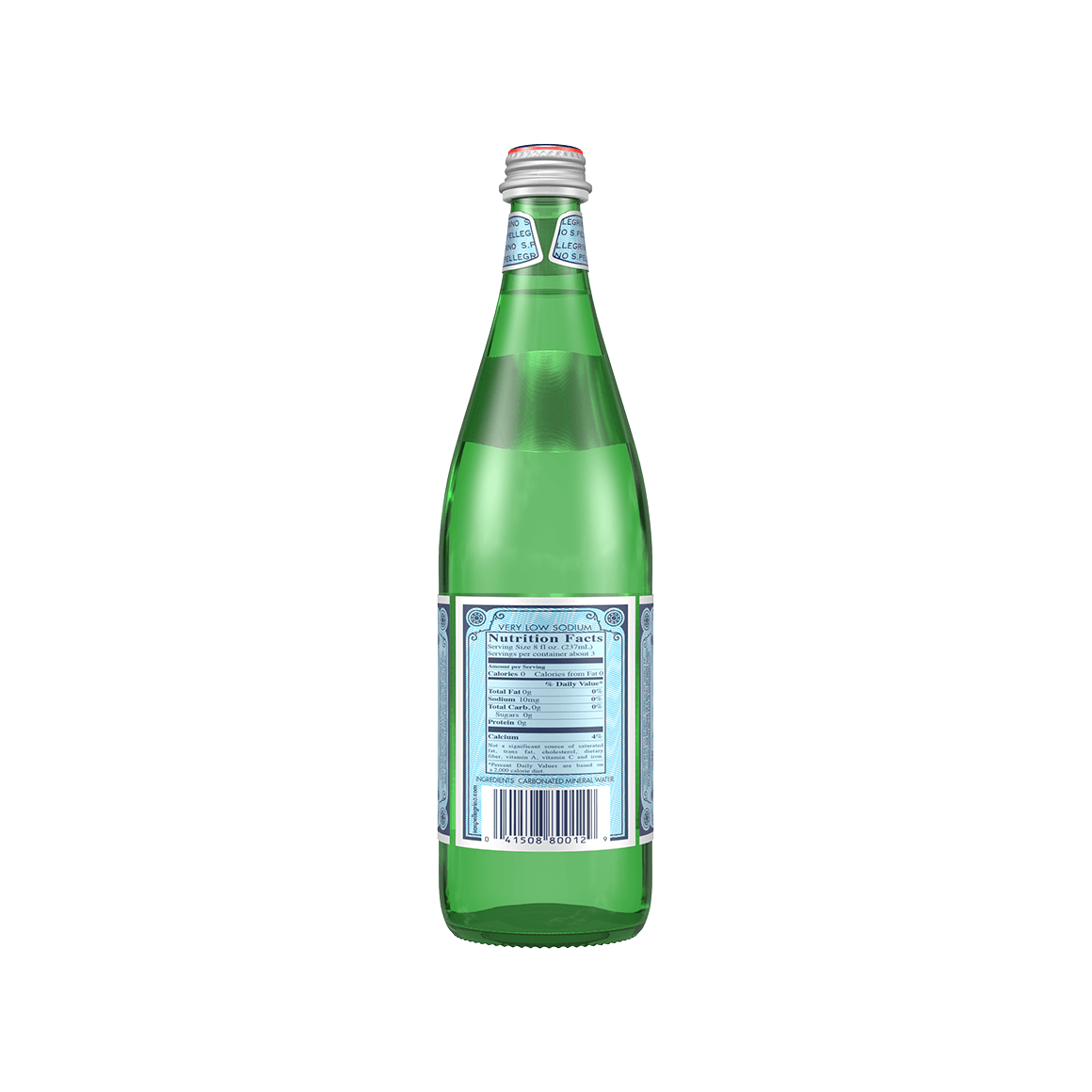 S.Pellegrino® Sparkling Natural Mineral Water - Glass - 750 ml (25.3 oz.) - Bottle - Case of 12